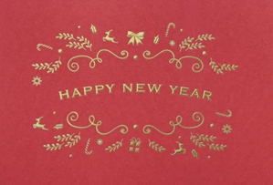 Happy New Year Embossed Christmas Cards  
